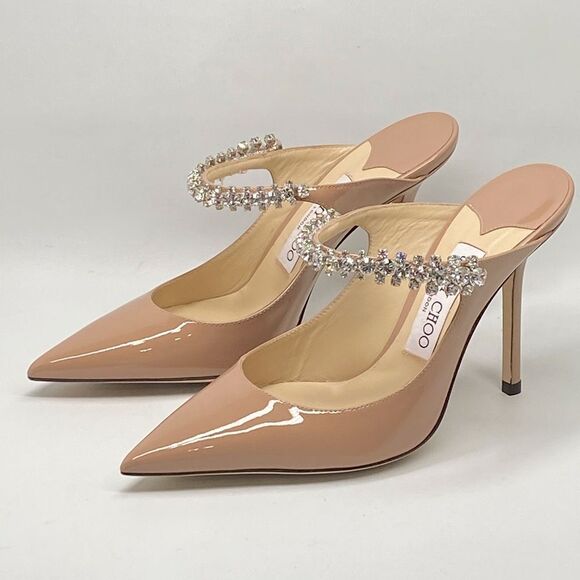 Jimmy Choo Bing 100MM Embellished Patent Leather Mules size 36 - Picture 6 of 15